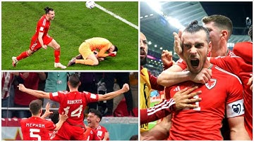 moment Gareth Bale scored Wales first World Cup goal in 64 years 🙌 ( USA 1-1 Wales ) World Cup