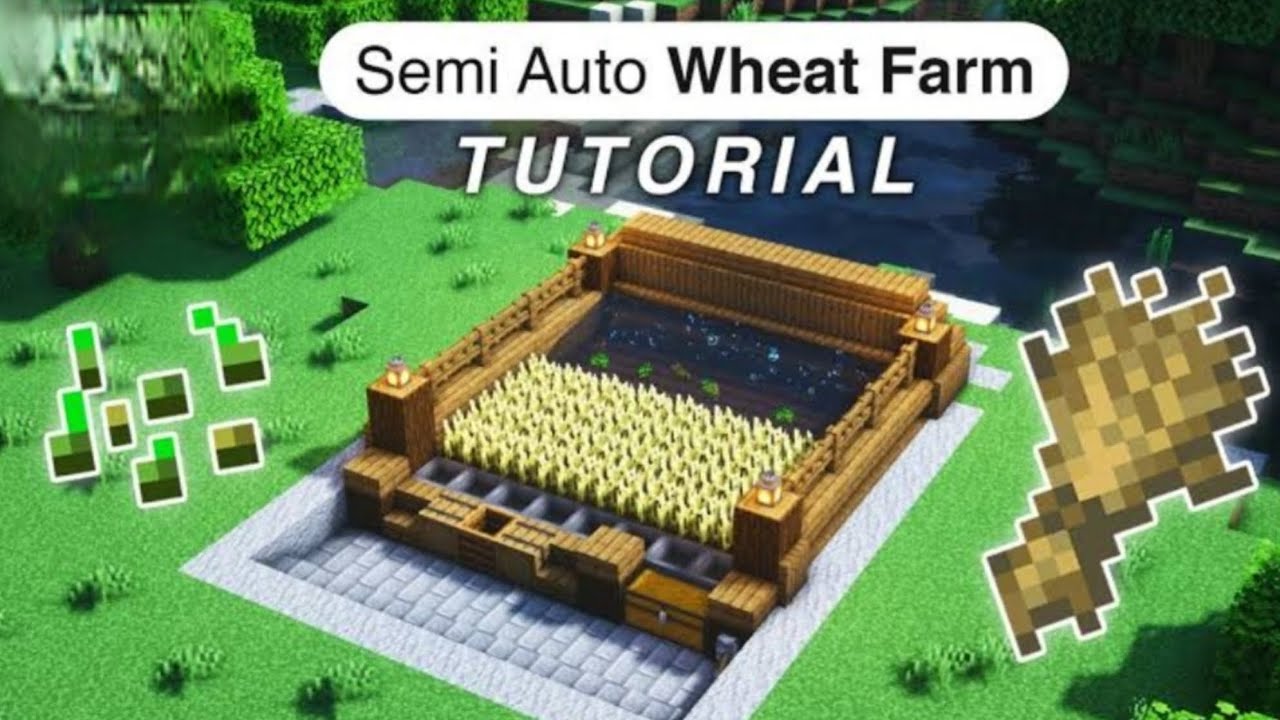 How to make automatic wheat farm 🚜 in minecraft (in just 3 minutes ...