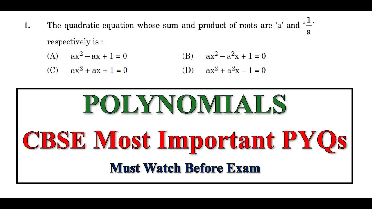Class 10th Polynomials 🔥 Important Questions | Class 10th Boards