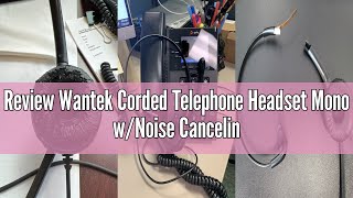 Review Wantek Corded Telephone Headset Mono w/Noise Canceling Mic Compatible with ShoreTel Plantroni