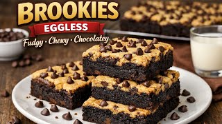 Eggless Brookies Recipe | Brownie Cookie Bars screenshot 1