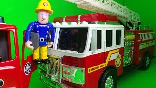 Firefighter Fireman Sam And Jupiter Check Out The Mighty Wheels American Fire Truck
