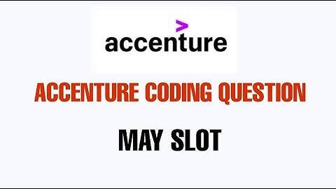 Accenture May Coding Question and Answer