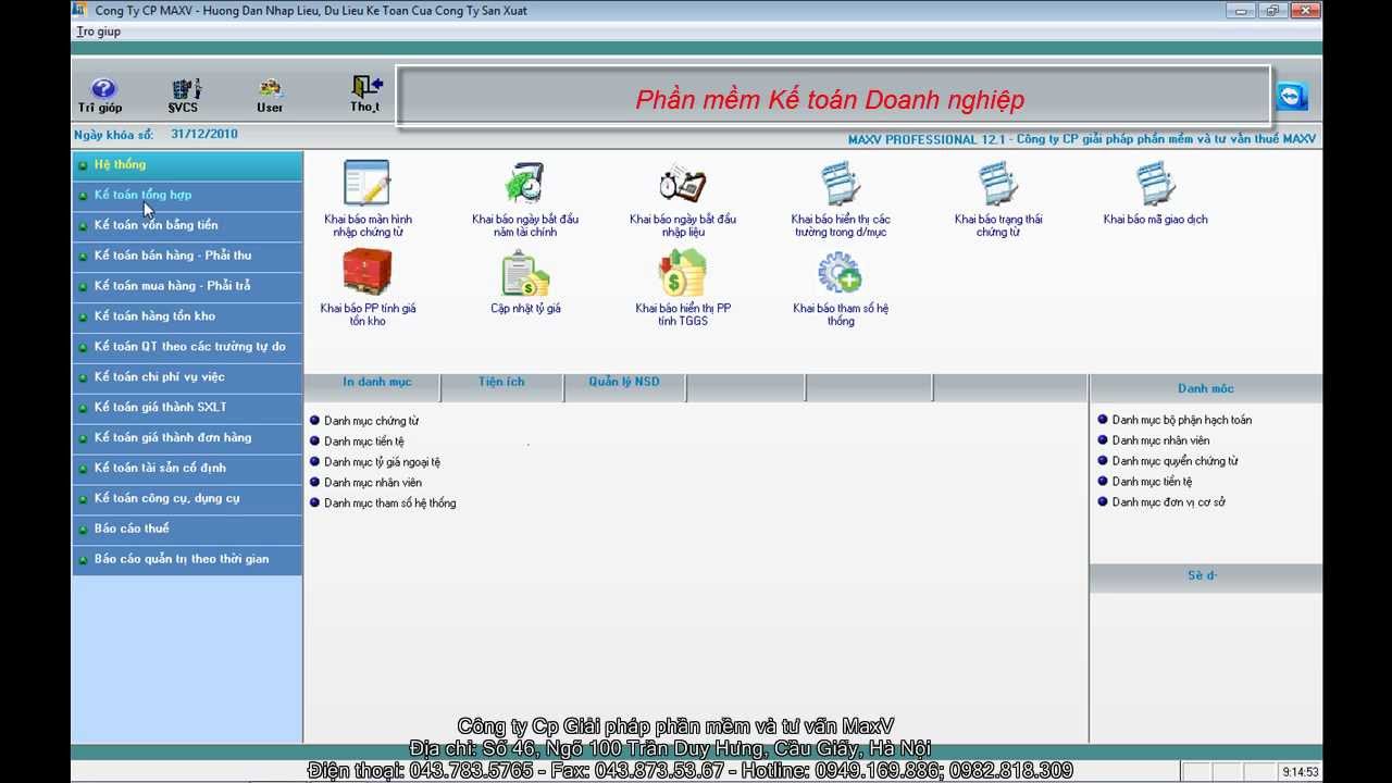 Phan he ke toan tong hop Phan mem ke toan maxv