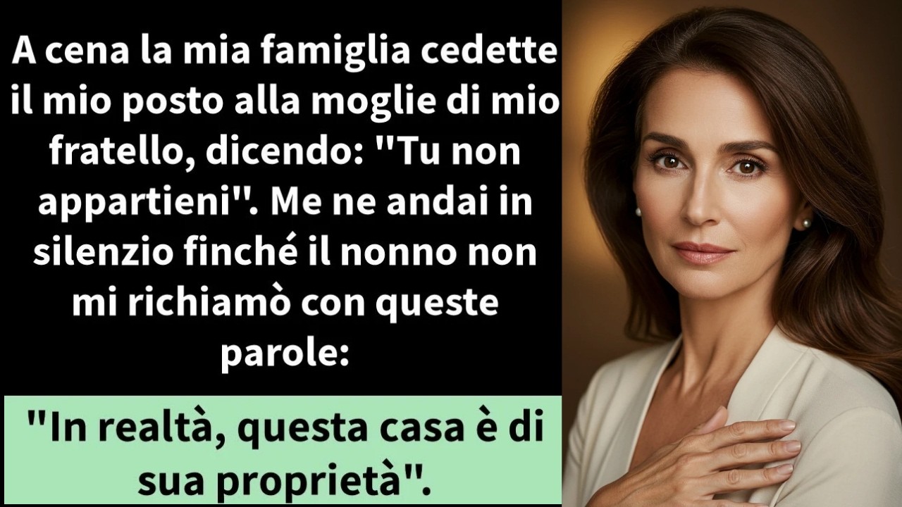Il rumore della forchetta di mia madre che colpiva il piatto mi fece gelare il sangue prima ancora che parlasse. “Tu non appartieni più a questo posto.” Eravamo nella casa coloniale dove sono...