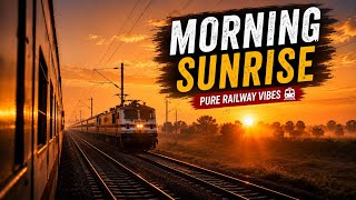 Golden Sunrise Rail Journey 🌅🚂 Smooth Tracks, Silent Morning & Peaceful Train Vibes  screenshot 5