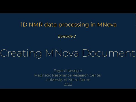 NMR Processing 1D - 2 - MNova Document - YouTube