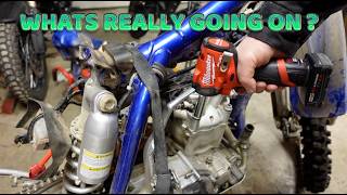 WR450F PULLING THE HEAD TO SEE THE DAMAGE