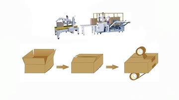 Automatic carton box erector sealer | carton box erecting sealing machine | cases packaging line