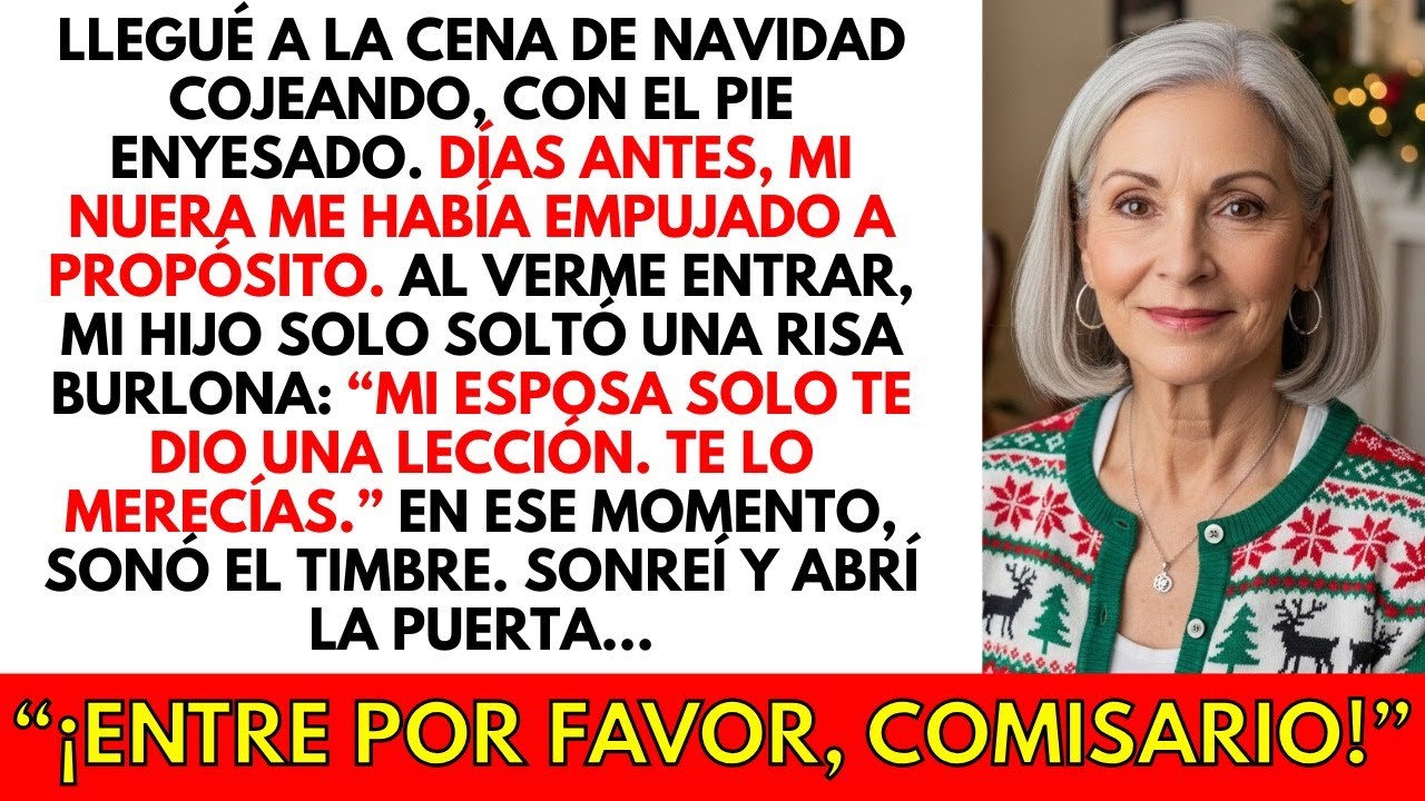 Llegué a la cena de Navidad con el pie quebrado y mi hijo se rió “Mi esposa solo te dio una lección”