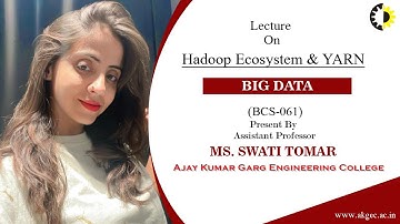 HADOOP ECOSYSTEM & YARN | BIG DATA | LECTURE 03 BY MS. SWATI TOMAR | AKGEC