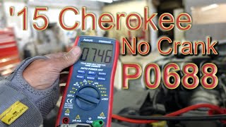 2015 jeep cherokee no crank p0688