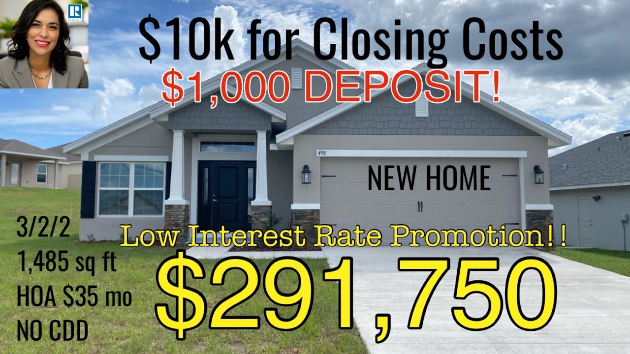 $291,750 3/2 1,485 sqft NEW CONSTRUCTION FLORIDA ADAMS HOME $10k closing costs & $15k Rate Buy Down