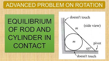Rotational mechanics | Advanced problem | Static equilibrium of rod and cylinder
