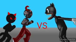 Mr.player vs cartoon cat |Рисуем мультфильмы 2| короткий бой #1