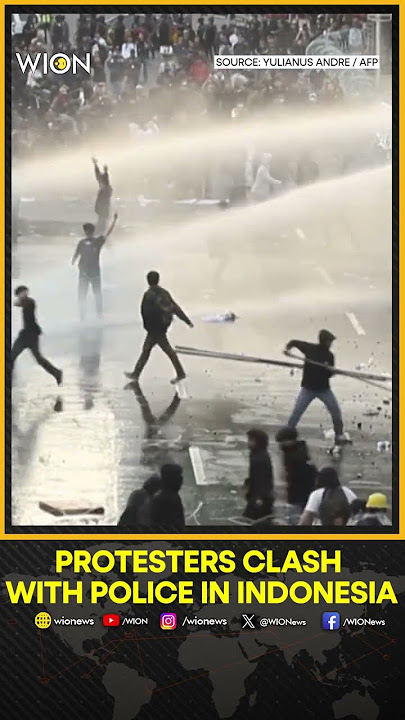 Protesters Against Indonesia Military Law Clash With Police In Surabaya | WION Shorts