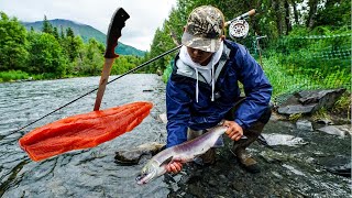 Remote ALASKAN Salmon CATCH and COOK!