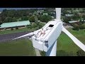 Watch man get caught by a drone sunbathing on a wind turbine