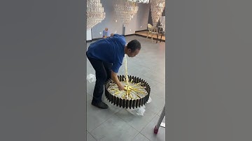 Crystal chandelier installation process. #foryou #lights #chandelier#lampfactory #installation