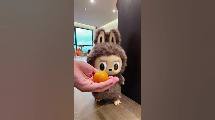 The capybara's not home, so I'm giving my orange to Labubu. #cute #labubu #family #toys