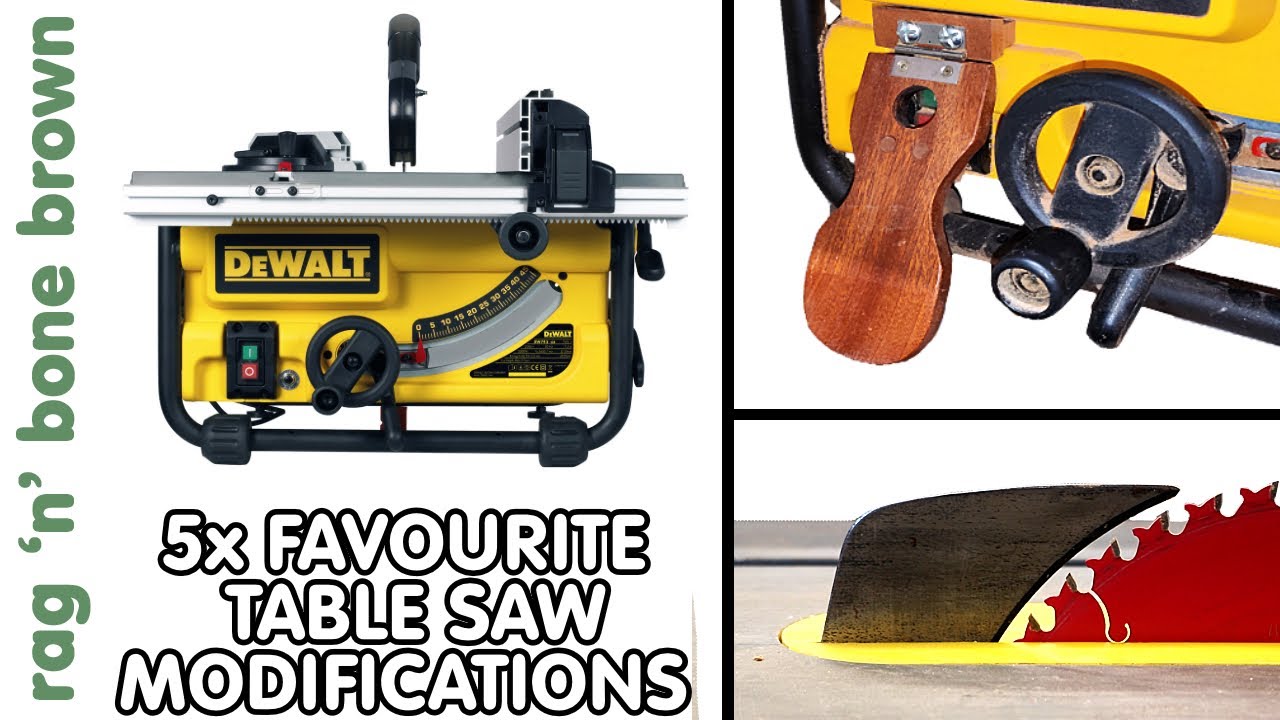 My 5x Favourite Tablesaw Modifications, & Accessories - demonstrated the DeWalt DW745 - YouTube