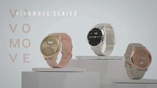 Garmin vivomove Style, Hybrid Smartwatch with Real Watch Hands and Hidden Color Touchscreen Displays