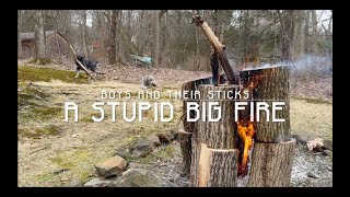 Boys And Their Sticks:  A Stupid Big Fire