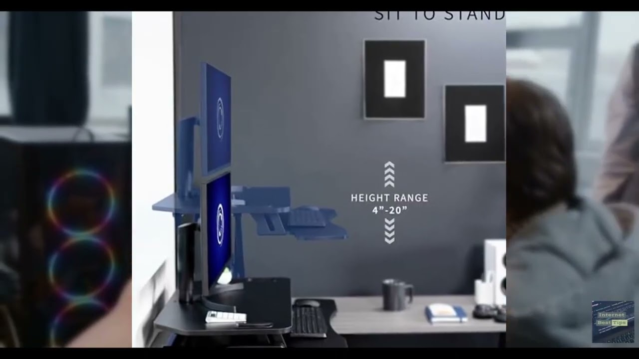 Review - VIVO Extra Wide 38 inch Corner Desk Converter, K Series, Height Adjustable Sit t