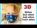 CÓMO HACER CUBREBOCAS PARA NIÑOS/COMO HACER Tapabocas para niños/Mascarilla para niños/ BARBIJOS 3D