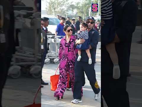 Ranbir Kapoor, Alia Bhatt & Raha head back to Mumbai from Jamnagar!