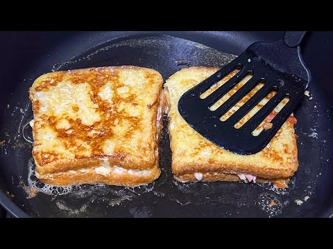 Боже мой, это так вкусно! Быстрый завтрак за считанные минуты! Тост с ветчиной и сыром!