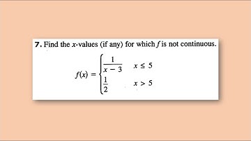 Find the x values for which f is not continuous MCS21 ODM 3 Review  Q7