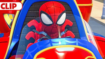 Gobby Controls Cars 🚒 | Marvel's Spidey and his Amazing Friends | @disneyjunior