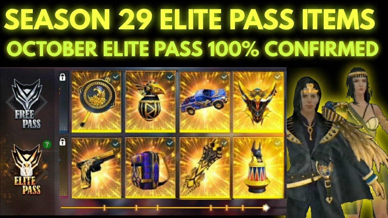 Free Fire Season 29 Elite Pass Full Review October Elite Pass Full Detail Free Fire Youtube