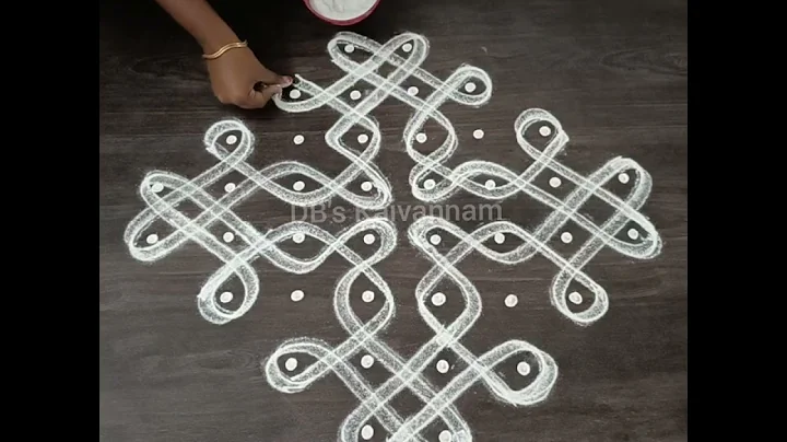 Simple and Beautiful Sikkukolam using 8*2-2 straight dots