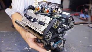 Miniature V8 Engine Runs like the Real Thing - (78cc DOHC 6HP) by Warped Perception 877,049 views 9 months ago 6 minutes, 46 seconds