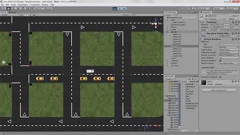 2d Unity 3D AI traffic system demo
