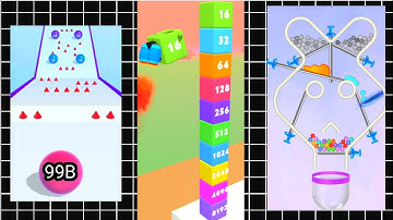 Ball Merge Run 2048 Vs Happy Cubes 2048 Vs Pin Puzzle| Android ios game