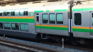 E233系3000番台・E231系1000番台コツE-01編成6号車トイレ非設置+コツS-16編成大宮駅発車