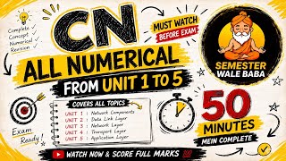 CN ( COMPUTER NETWORK ) all numerical from unit 1 to 5 in one shot #oneshot #aktu #cnNumerical