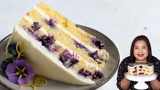 Lemon Blueberry Cake with Cream Cheese Frosting by El Mundo Eats 9,961 views 1 year ago 4 minutes, 12 seconds