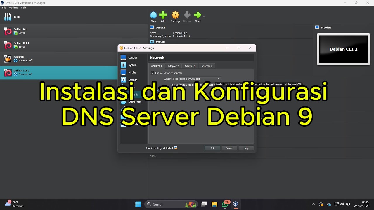 Instalasi dan Konfigurasi DNS server Debian 9 - YouTube