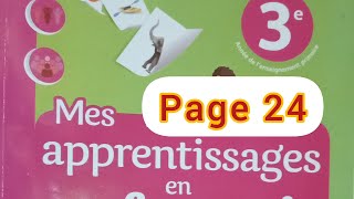 Page 24. Mes apprentissages en Français 3 AEP