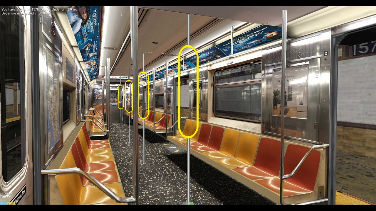 OpenBVE: R62A 1 express train interior ride from 96th Street to ...