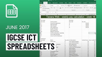 IGCSE ICT Excel Spreadsheets Practical Exam Task - May/June 2017 | Paper 31 (0417)