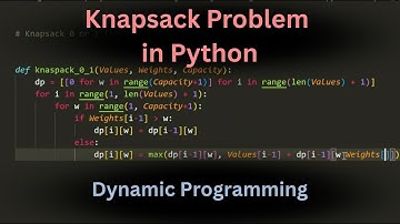 Knapsack Problem in Python | Dynamic Programming Algorithm + Backtracking Explained Step by Step