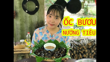 Ốc Bươu Nướng Tiêu Xanh / making grilled snail with green pepper - Huỳnh Như Vlogs
