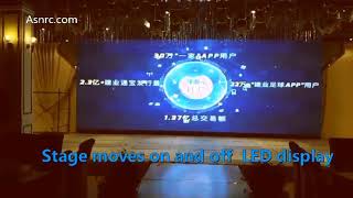 The stage moves on and off the LED display