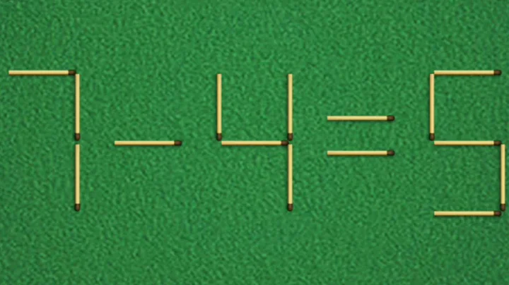 Move only 1 stick to make equation correct, Matchstick puzzle✔️ 7-4=5