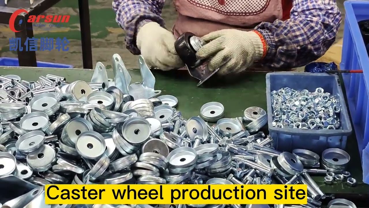 Medium caster wheel 3-inch fixed black PP industrial caster with metal dust cover